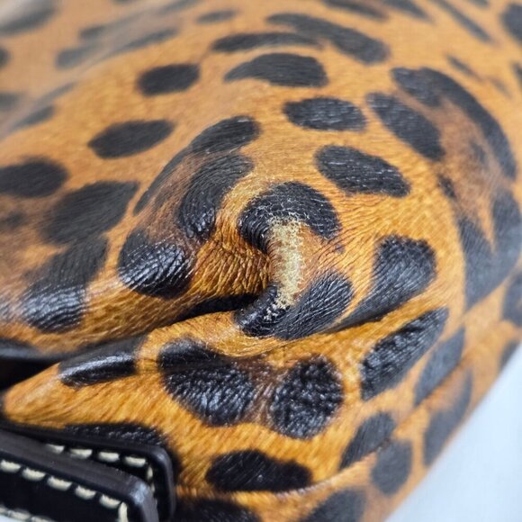 Dooney & Bourke Animal Print Small Logo Loc Sack Hobo Bag Single Strap Vintage - Picture 7 of 16